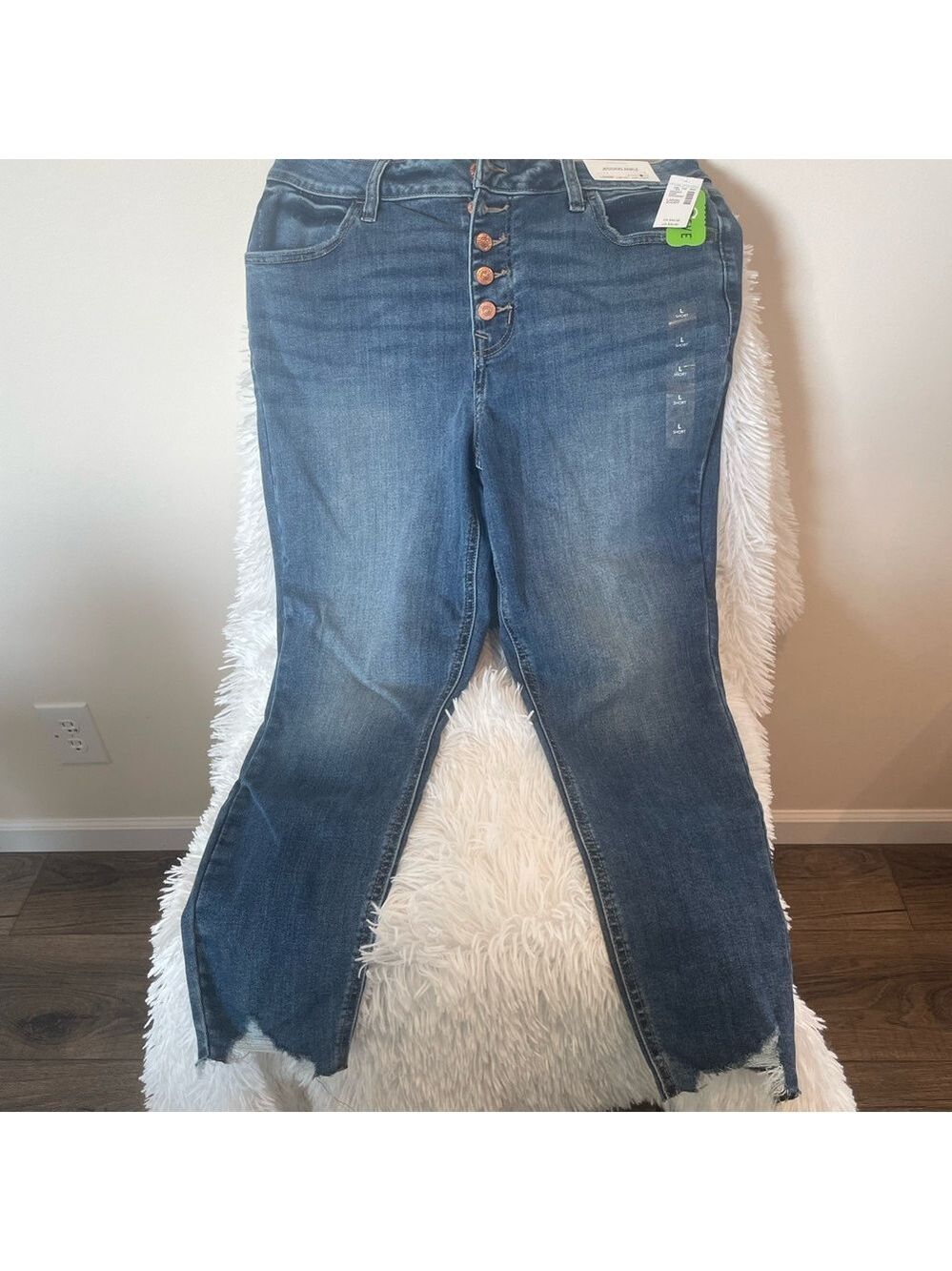 Maurices High Rise Blue Jeans with Button Detail